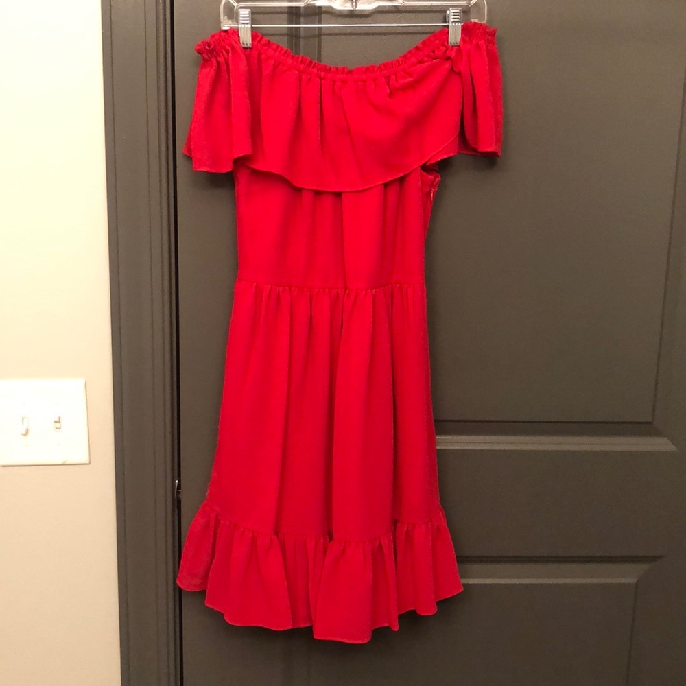 Pink off the shoulder summer dress